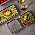 Luxury retro ceramic rectangular plate - stylish and high-value for fruit, desserts, pastries, and sushi presentation