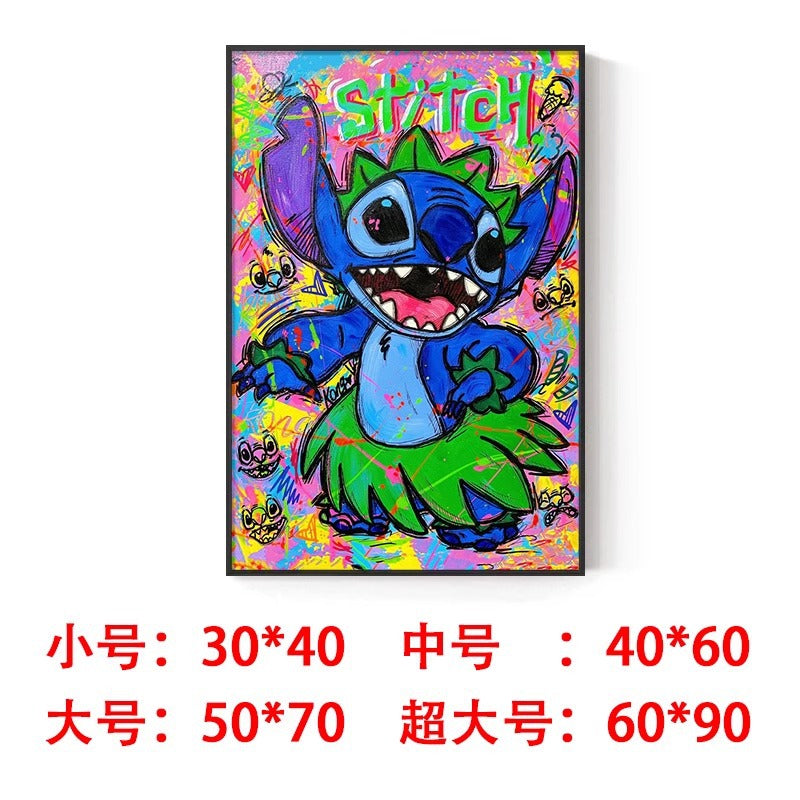 Strawberry bear decorative painting cute trend lotso Stitch pendulum painting hanging painting living room bedroom wall painting