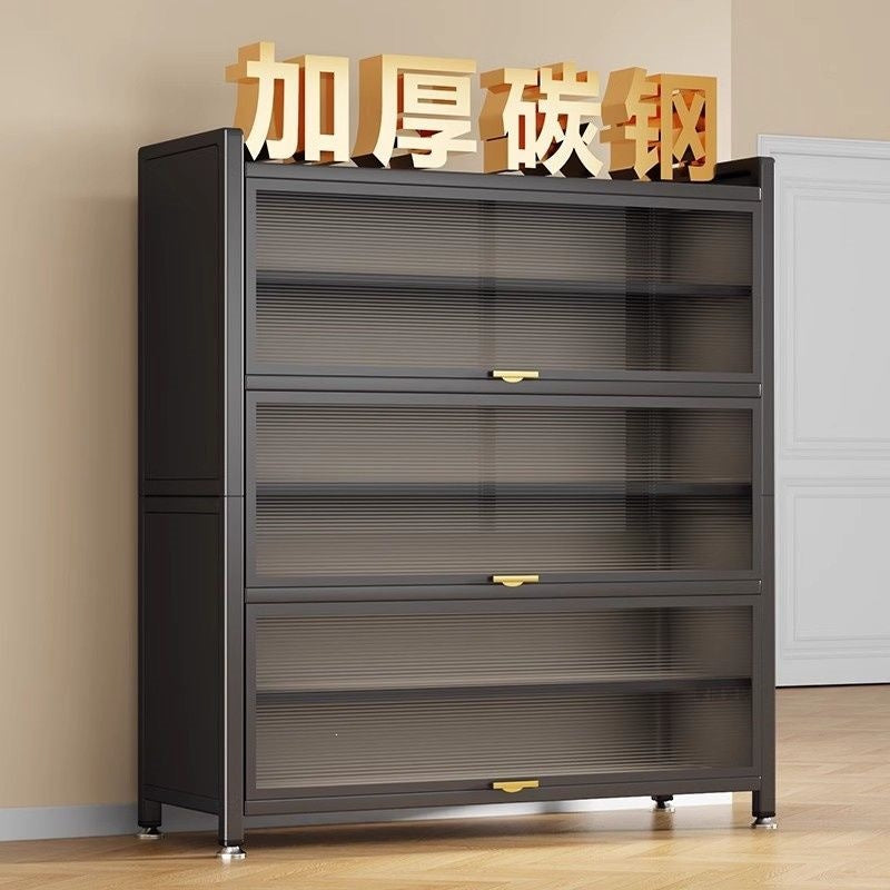 For homemultifunctional all-in-one steel shoe cabinet multi-layer thickened storage cabinet extra thick bedroom storage bold dustproof shoe cabinet
