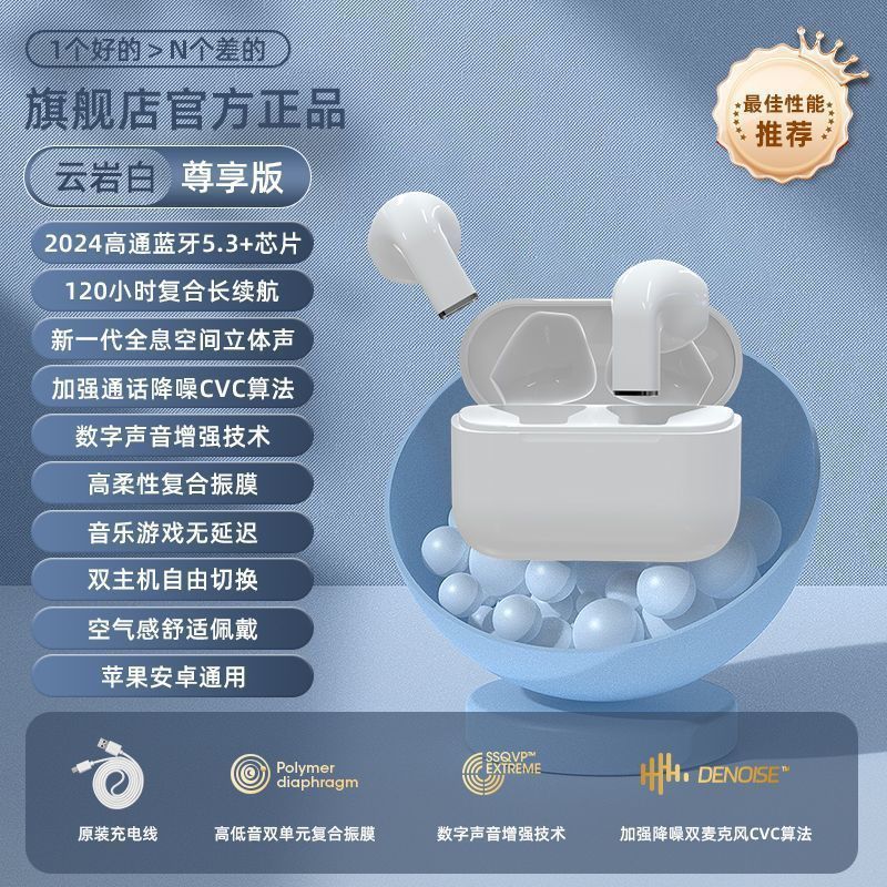 Mini wireless bluetooth earbuds 2024 new arrival: stylish design, ultra-long battery life, in-ear noise cancelling, universal compatibility