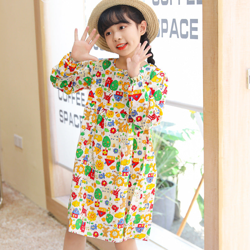 Girls' autumn dresses: simple spring/autumn dresses for toddlers and young children, korean style princess dresses, baby dresses for autumn and winter