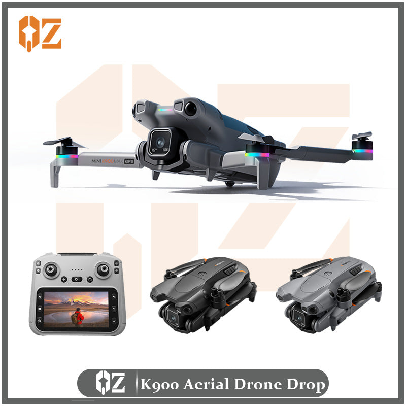 k900 drone with screen remote control, airdrop, hd aerial photography, obstacle avoidance, brushless motor, long endurance remote control aircraft