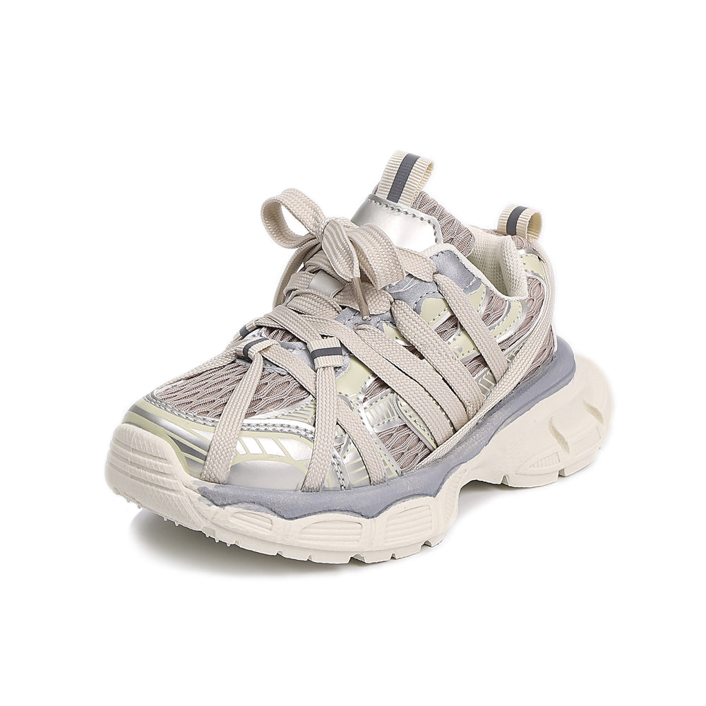 Girls' fashion chunky sneakers  spring/autumn new korean style kids' color block athletic shoes boys' lightweight running shoes
