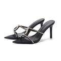 Wo huizhou city 2026 summer new european and american pointed toe gemstone stiletto slippers, open-toe thong sandals with rhinestone embellishments for outdoor wear