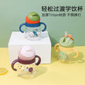 Infant and toddler tritan spill-proof straw cup with handle, suitable for babies aged 1-3 years, anti-choking training cup