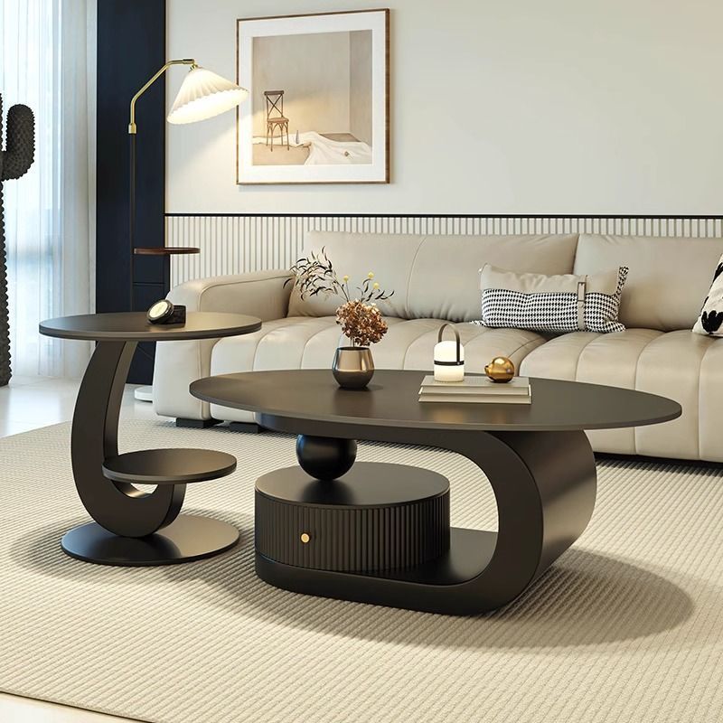 Accessible luxury italian slate coffee table cream style tea table tea table for home living room popular popular simple rental house coffee table