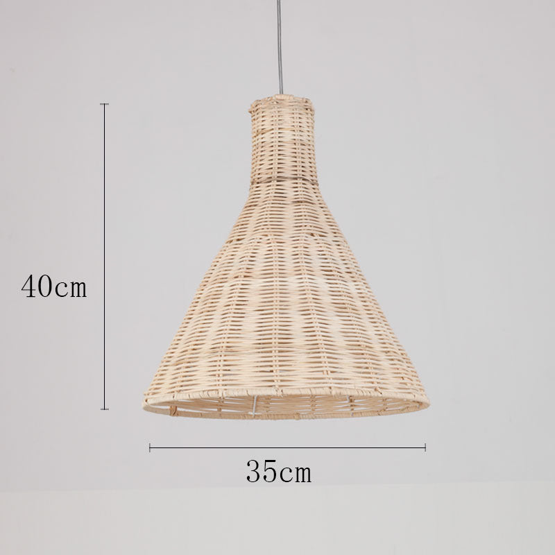 Vintage rattan straw hat chandelier rattan art round bird's nest Chinese pastoral hotel restaurant agritainment bed and breakfast straw hat lamp