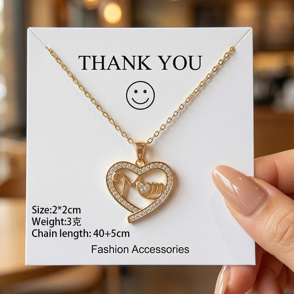 Mother's day bestseller: copper-plated zirconia heart necklace - women's luxury fashion, unique design, perfect holiday gift, choker jewelry