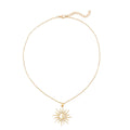 Wholesale alloy sun necklace - european & american cross-border fashion jewelry - trendy star & moon pendant - unique & versatile diamond-studded necklace
