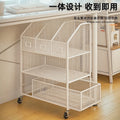 Under-desk storage shelf, freestanding bookshelf for desks, portable student classroom book organizer, desk-side workstation organizer