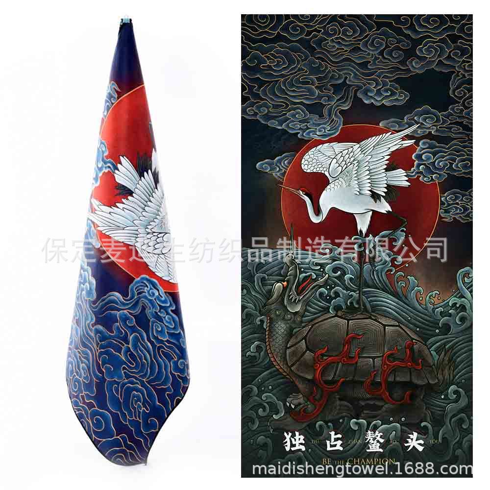 Factory wholesale full-page printed sand-free beach towel, soft, absorbent, quick-drying, mesh bag packaging, advertising cheerleading bath towel