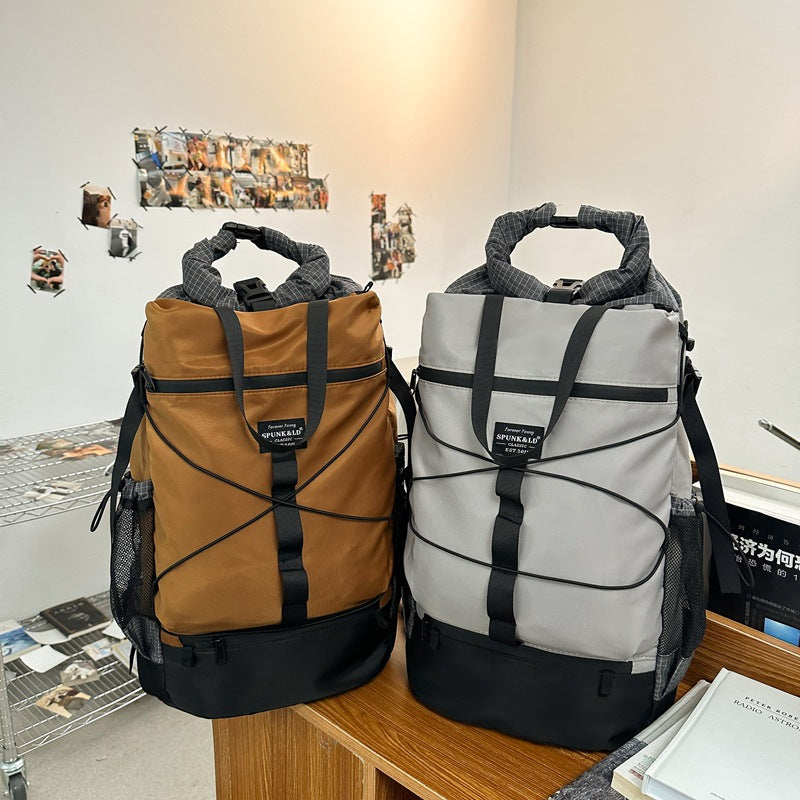 Backpack Outdoor trendy brand Functional wind travel backpack Personalized versatile large-capacity portable dual-purpose backpack