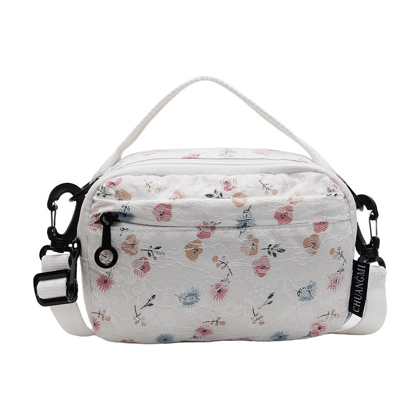 Foreign trade new floral portable women's bag large-capacity out cosmetics storage bag fashion plaid shoulder messenger bag