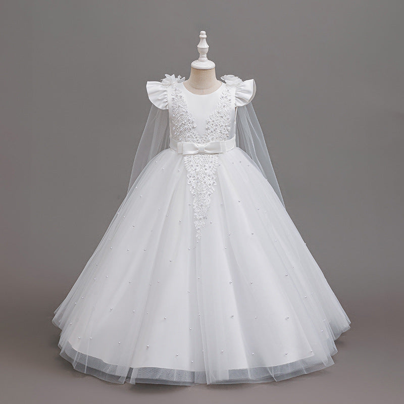 fashionable girl dress shawl elegant clothing girl dress kids princess dress new arrival
