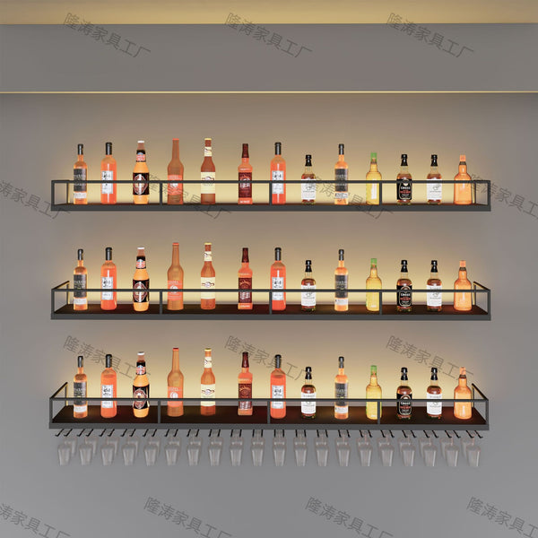 Wall wine glass upside down rack hanging wine glass rack goblet storage bar restaurant simple wall mounted wine cabinet