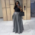 European and american cross-border women's fashion:  summer new arrivals - high-waisted plaid a-line casual versatile maxi skirt