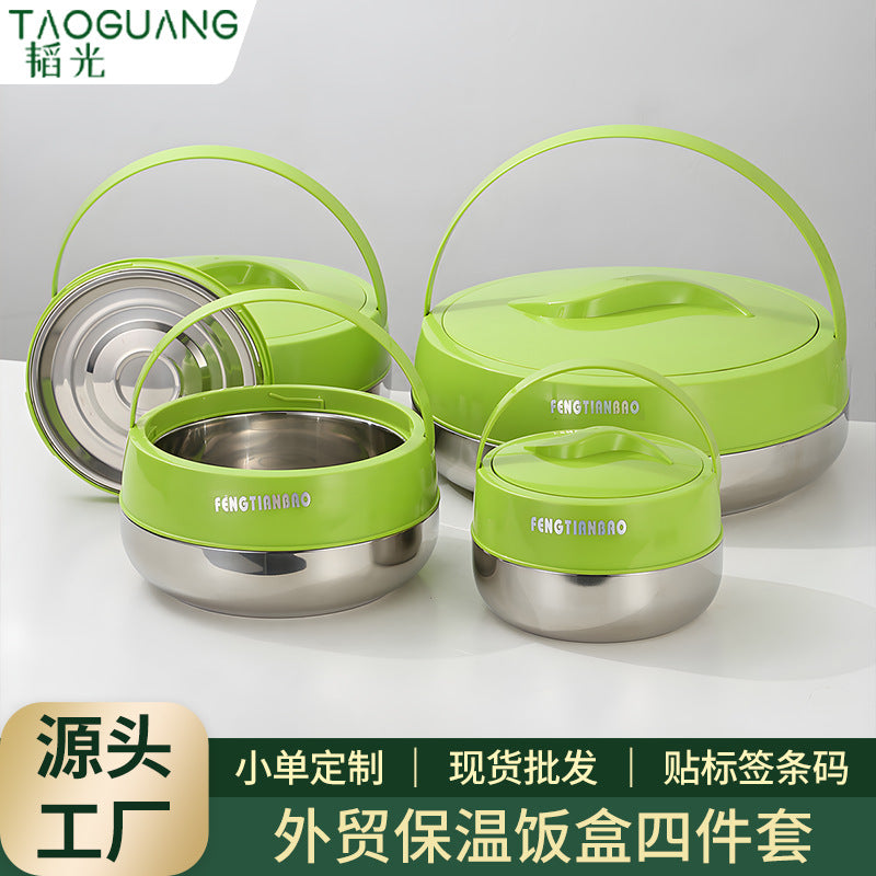 foreign trade 2l-4l-6l-10l stainless steel thermal insulation pot household food thermal insulation container thermal insulation box set