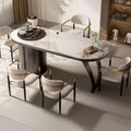 Single table + 5 light luxury chairs [free glass kettle + gift bag]
