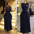 European and american cross-border african women's clothing  summer new collection: elegant sleeveless vest top and pleated skirt set