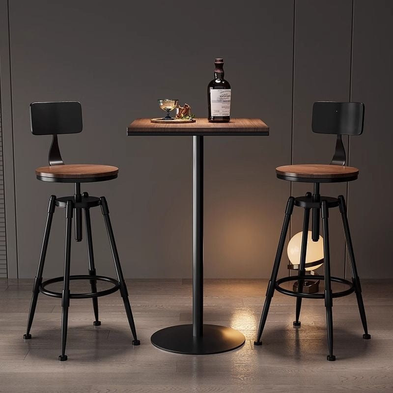Iron bar chair table combination creative high stool one table two chairs restaurant casual back chair bar table no