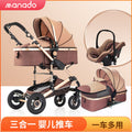 Baby stroller, 2-way high view, convertible (sitting/reclining), lightweight, foldable, shock-absorbing, newborn infant toddler pushchair