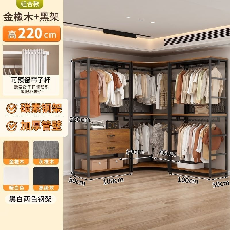 Open wardrobe for home bedroom walk-in closet shelf wardrobe floor-standing clothes rack design wardrobe rental wardrobe