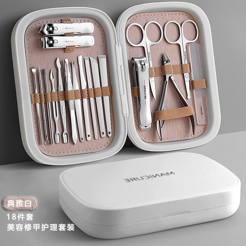 High-end stainless steel manicure & pedicure tool set - professional nail care kit with eagle beak nippers & nail clippers - wholesale