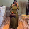 European and american cross-border women's fashion:  summer new arrival - elegant, high-end, asymmetrical neck, slim-fit, designer long dress
