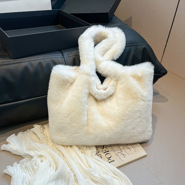 Plush bag, cherry bag, cute girl handbag, imitation wool new Korean version autumn and winter shoulder bag