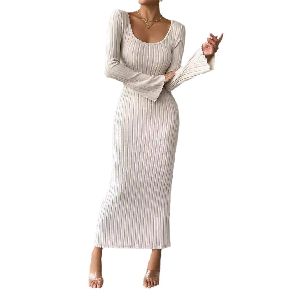 export women's sexy & sweet style dress - spring/summer backless design, high-waisted slit maxi dress