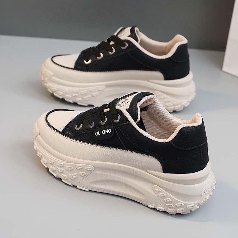 Thick solewhite shoes women's spring autum2025super popular easiest for match sports casual women's shoes petites heightened sneakers women