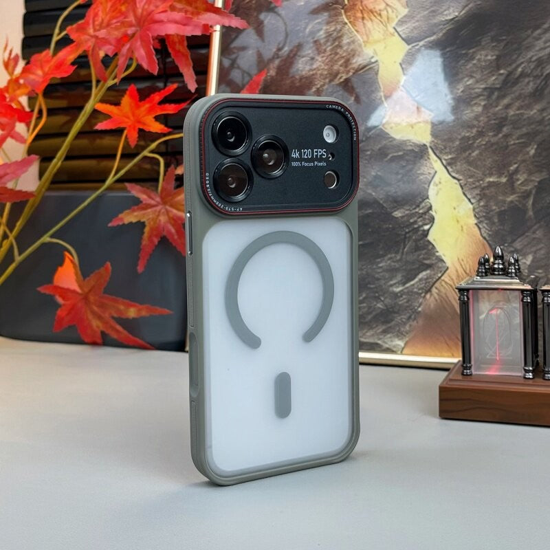 Lycra matte skin feel magnetic compatible iphone 17 case, iphone 16, iphone 15 large window premium protective cover
