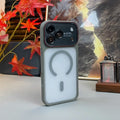 Lycra matte skin feel magnetic compatible iphone 17 case, iphone 16, iphone 15 large window premium protective cover