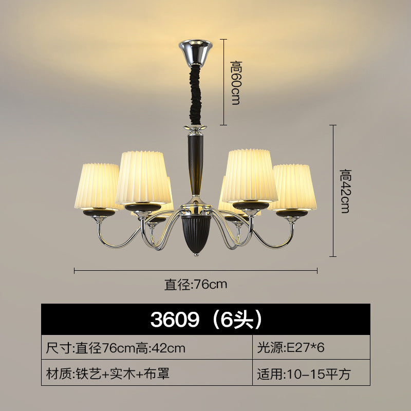 Dining room medieval country main light pleated simple creative living room chandelier retro wrought iron full spectrum light luxury bedroom light