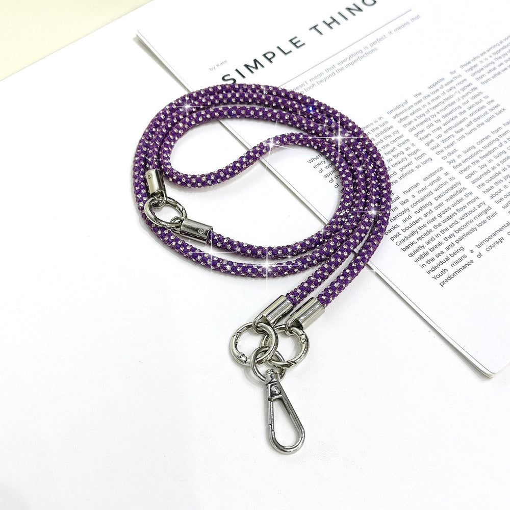 High-end, understated luxury: 0.7mm full diamond, 3-in-1 multi-functional phone chain, crossbody candy-colored multi-shape sparkling diamond goddess lanyard