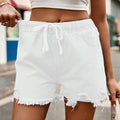 European and american women's clothing  cross-border e-commerce new  versatile slimming elastic waist denim casual shorts - trendy women's style