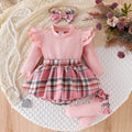 Children's clothingexportfashion cross-border children's clothinglong sleeves pit plaid dress
