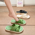 Women's summer new fashion slippers - stylish outdoor wear, single strap crossover, flat sandals, home indoor beach anti-slip slippers