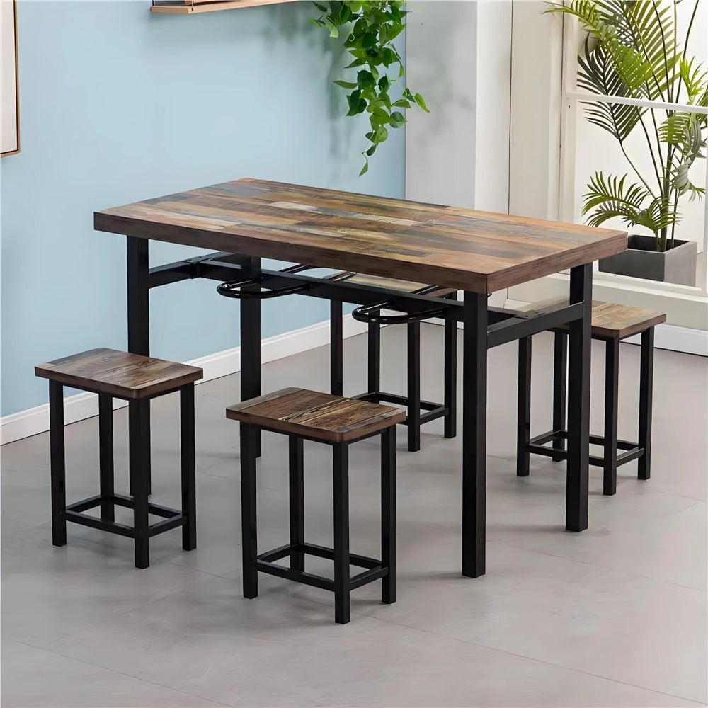 Stainless steel canteen table and chairs 4 people 6 people hanging stool rectangular table school factory employee dining table separates combination