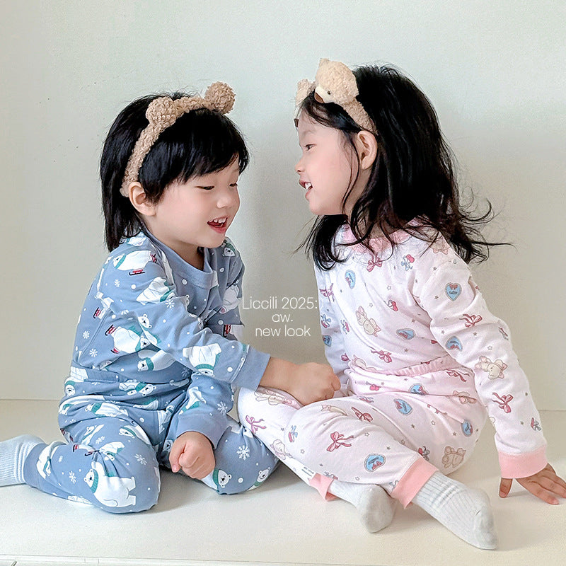 Kids' thermal underwear set - new autumn/winter collection for boys - 100% cotton baby long johns - boys' warm base layer