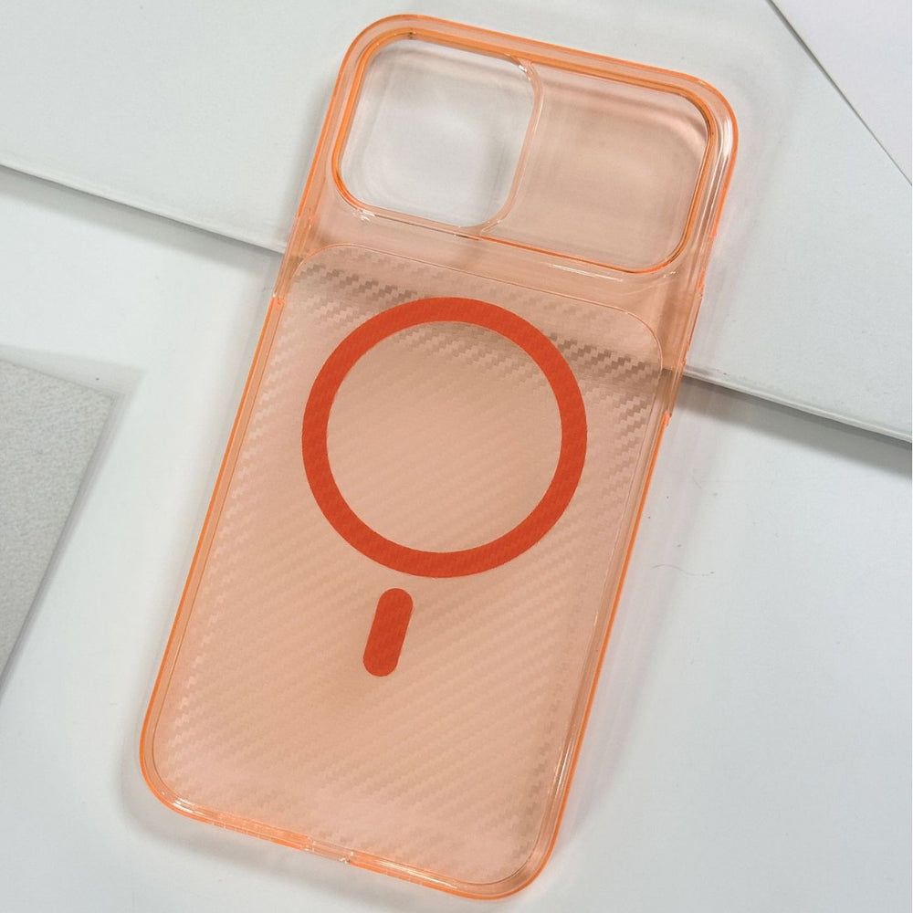 Suitable for iphone 17pm hard shell pc carbon fiber texture magnetic mobile phone case apple 17 magnetic transparent mobile phone case