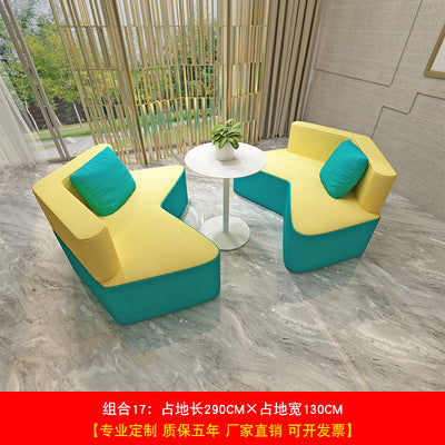 Sectional sofa minimalist creative irregular stool kindergarten office mall rest area negotiation reception table and chair sofa