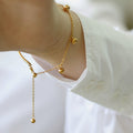 European and american ins simple half-stitched jewelry buckle round wire steel ball tassel bracelet bracelet titanium steel plated 18k gold hand jewelry