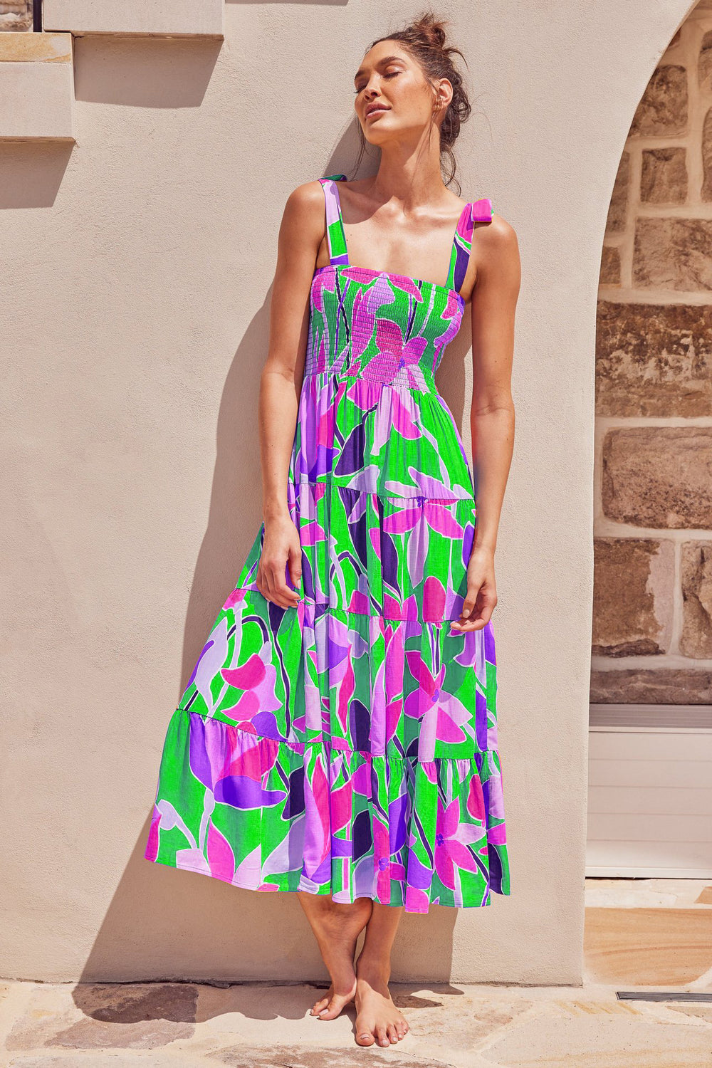 cross-border fashion summer women's  commuter sleeveless spicy girl print long slip dress
