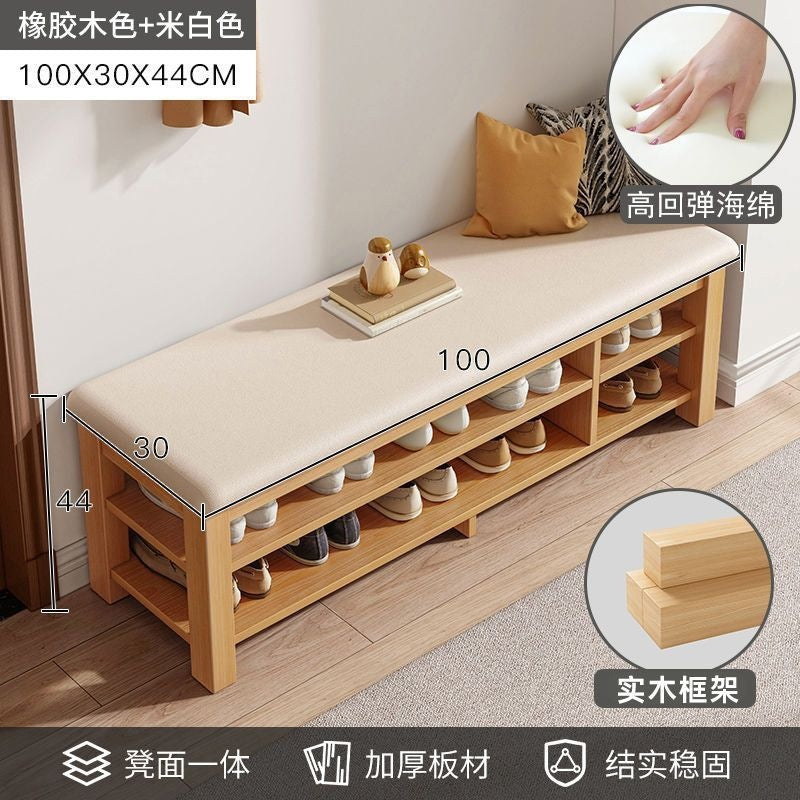 Solid wood leg shoe changing stool for home door can sit storage scandinaviancasual shoe stool small apartment entrance stool