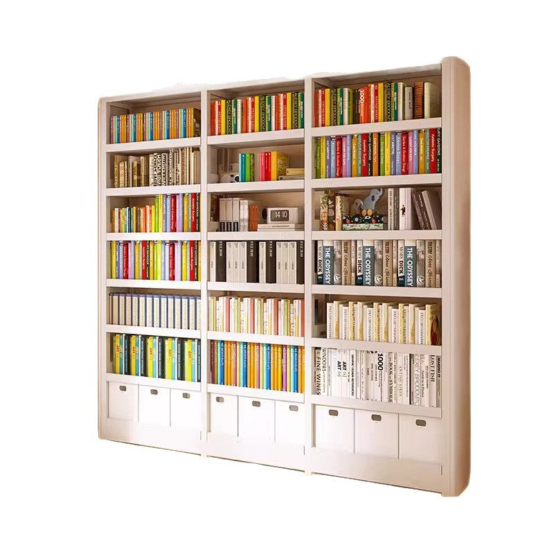 Steel library bookshelf floor-standing multi-tier storage rack organizer, integrated children's wall-mounted bookcase, living room picture book shelf