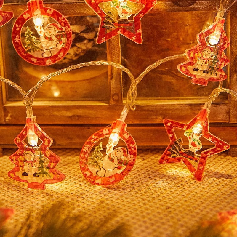 Christmas decorative lights flashing lights string lights hollowed out elk hanging lights girl room layout atmosphere trunk atmosphere