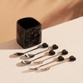 Heart-shaped ceramic fruit fork set - exquisite afternoon tea, hotel & restaurant decor, high-value fruit picks with storage jar - wholesale
