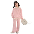 Girls' super cute korean style outerwear autumn collection  new girls' spring and autumn chic sweatshirt set sporty two-piece outfit