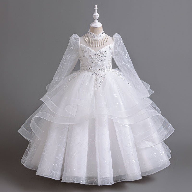 kids catwalk performance dress new arrival children's clothing girl spring and summer dress evening dress princess skirt tutu skirt